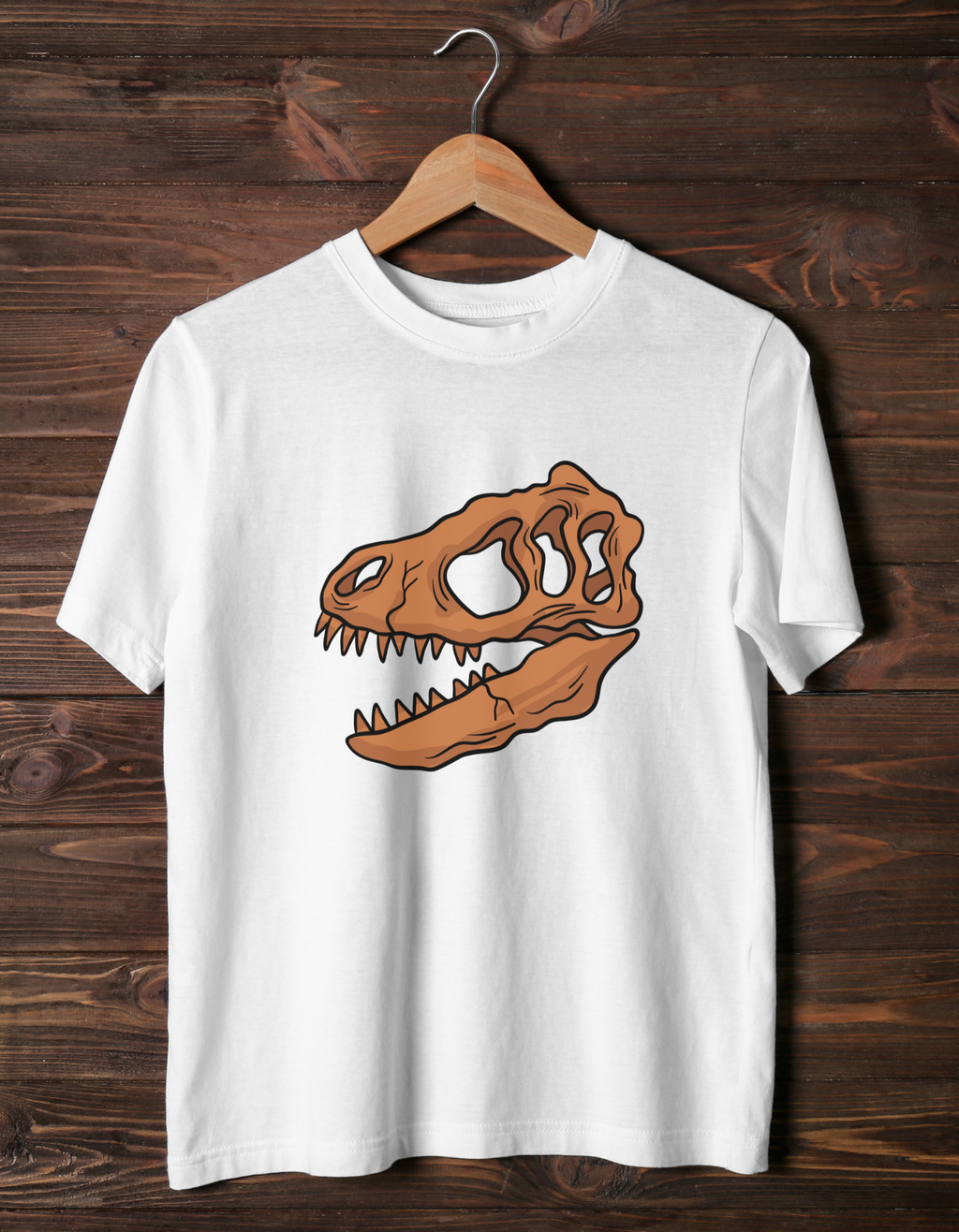 Dino Skull Cotton T-Shirt – Cool Dino Tee for Kids | Mumma’s Cub