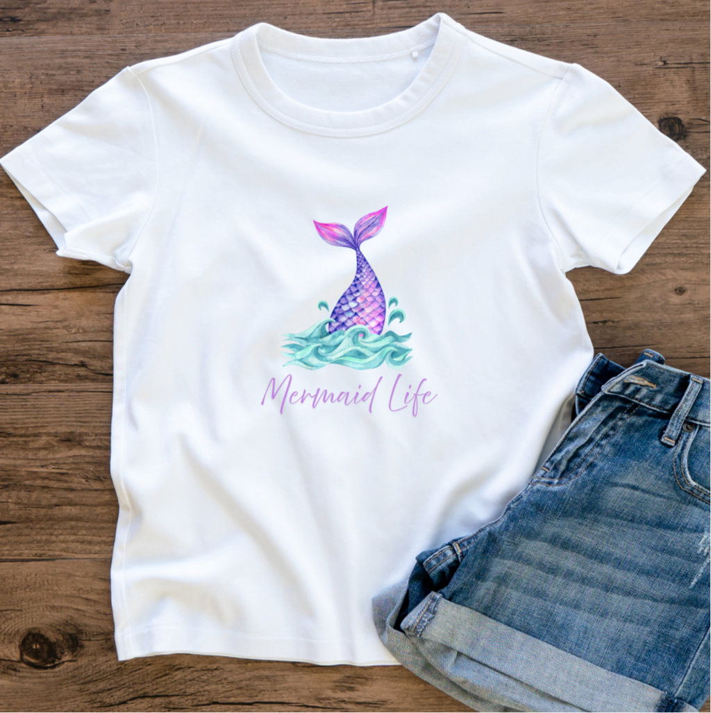 Mermaid Life Cotton T-Shirt – Ocean Vibes Tee | Mumma’s Cub