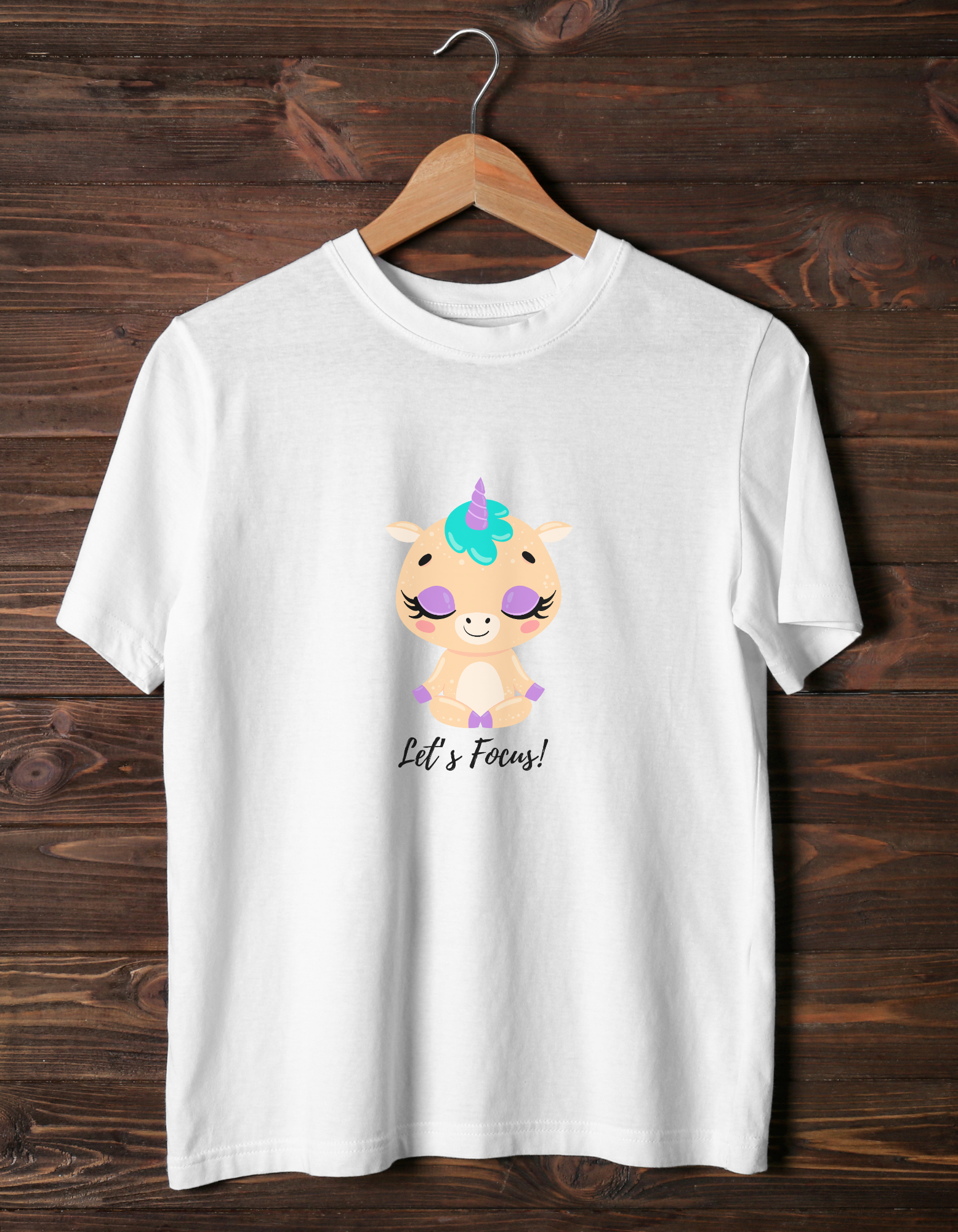 Let’s Focus Cute Yoga Cotton T-Shirt – Kids Yoga Tee | Mumma’s Cub