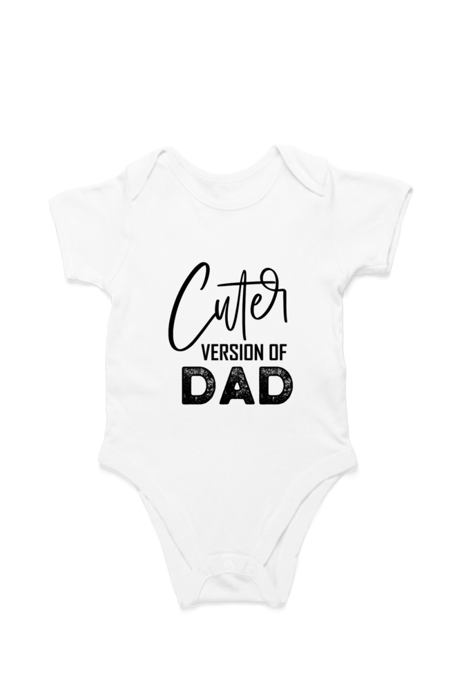 Cuter Version of Dad baby onesie – cotton romper flat lay front view