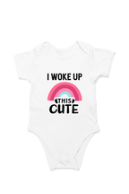 I Woke Up This Cute baby onesie – flat lay cotton romper by Mumma’s Cub