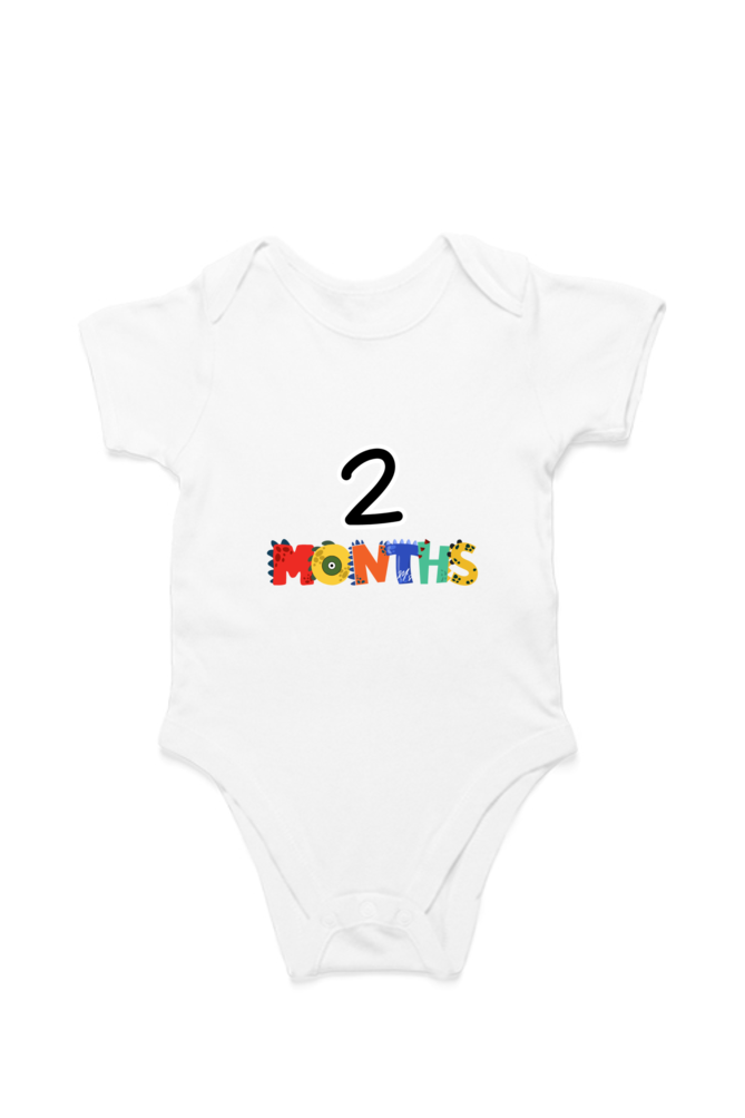 2nd Month baby onesie – flat lay cotton romper by Mumma’s Cub