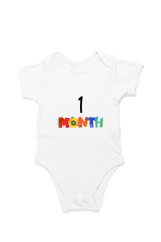 One Month Old baby onesie – flat lay cotton romper