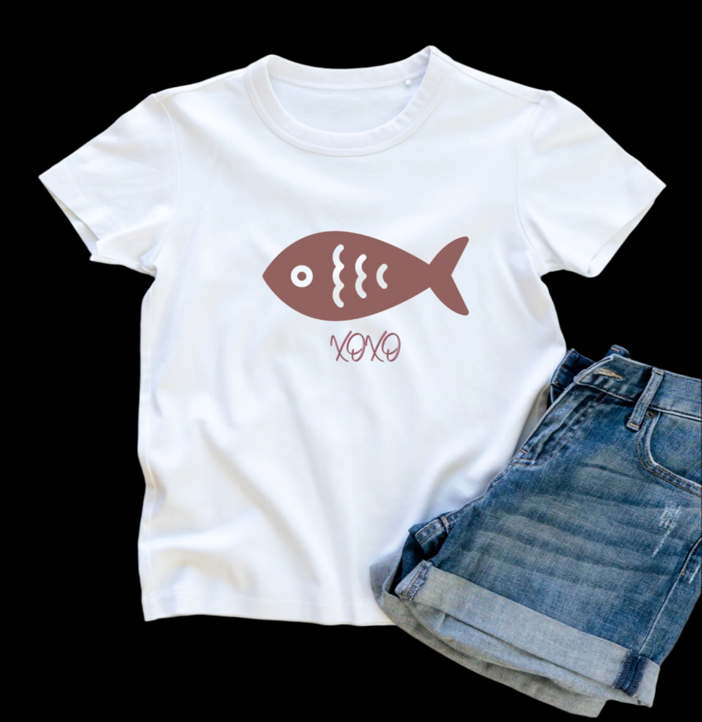 XOXO Fish T-Shirt – Cute Kids Cotton Tee | Mumma’s Cub