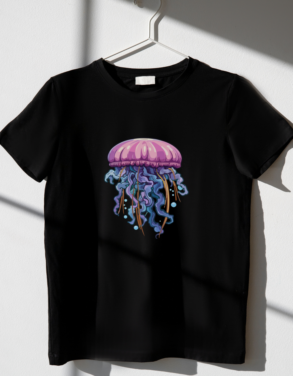 Jelly Fish cotton T-shirt – flat lay ocean-themed kids tee