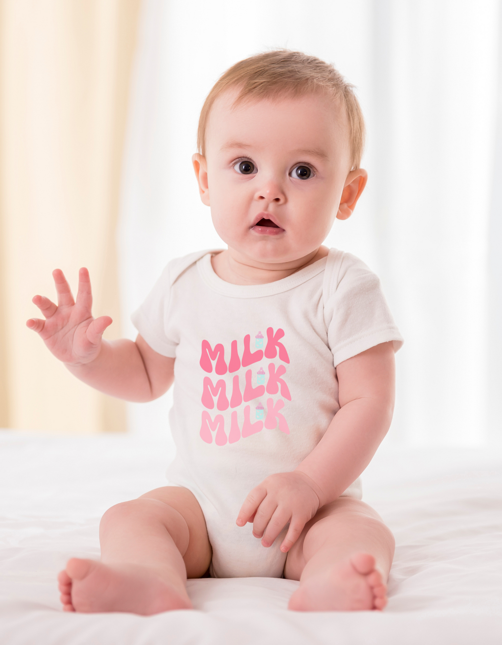 Milk Milk Milk Baby Onesie – Funny Newborn Romper | Mumma’s Cub