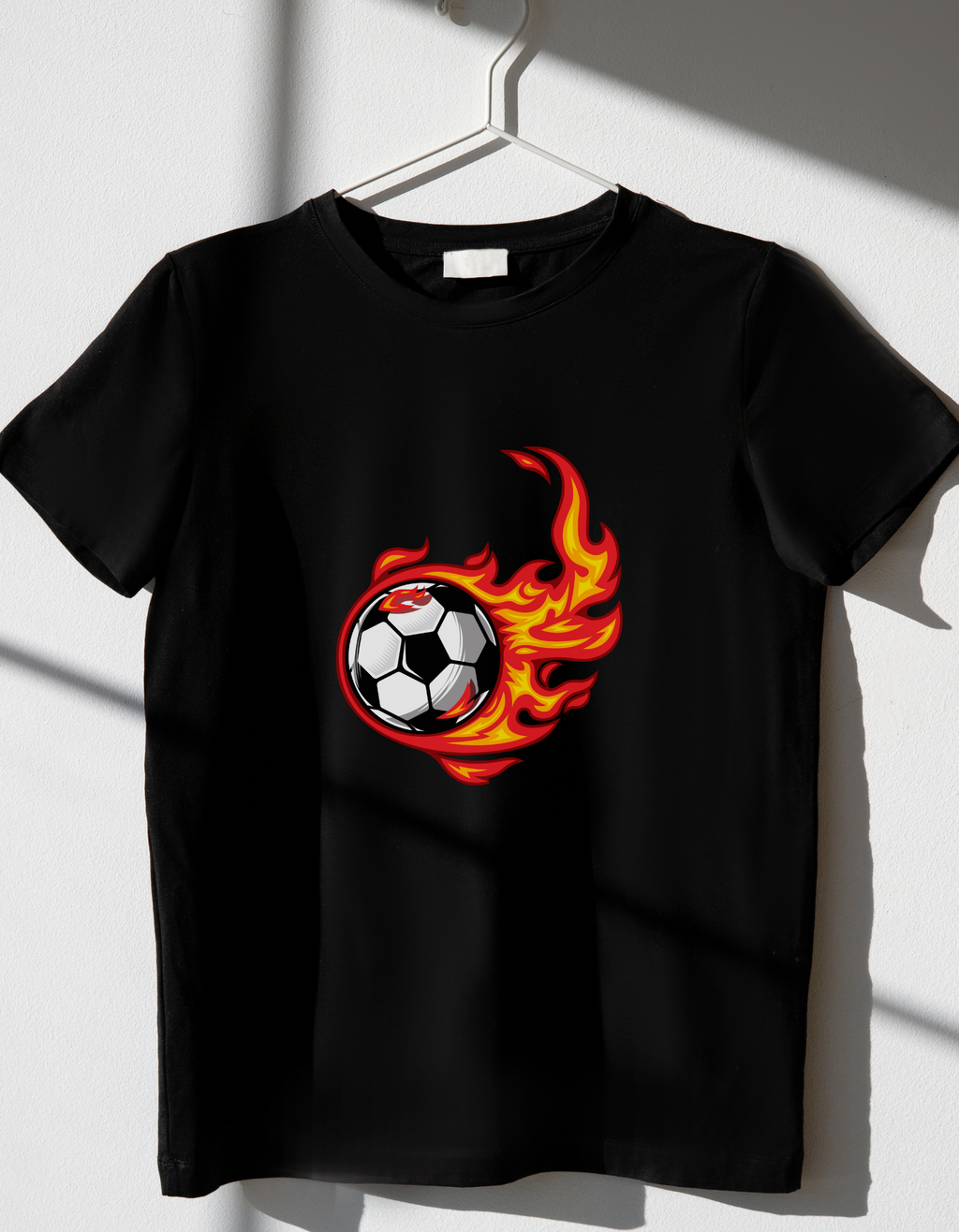 Fire Football Cotton T-Shirt – Kids Sports Tee | Mumma’s Cub