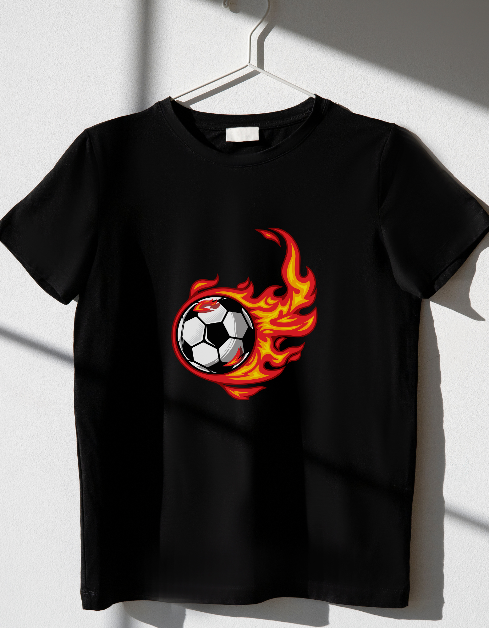 Fire Football Cotton T-Shirt – Kids Sports Tee | Mumma’s Cub