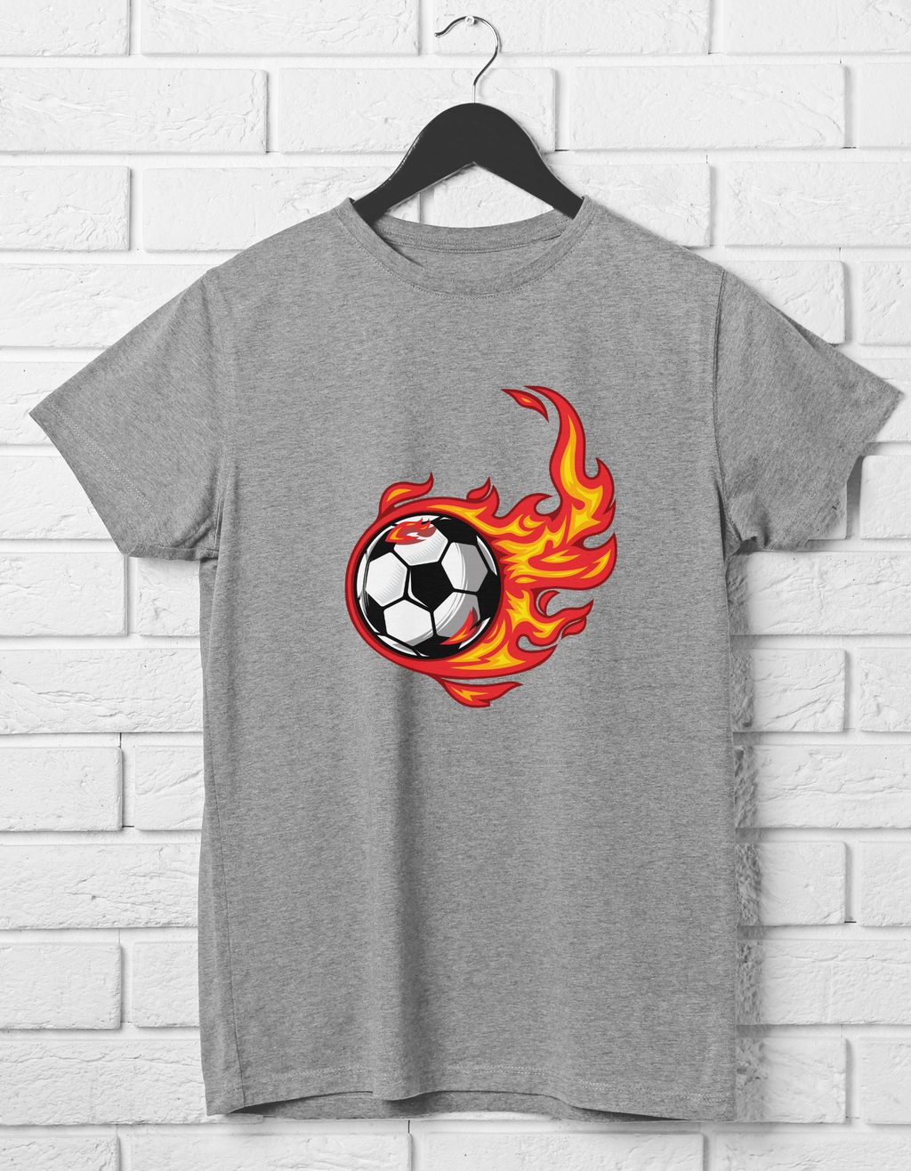 Fire Football Cotton T-Shirt – Kids Sports Tee | Mumma’s Cub