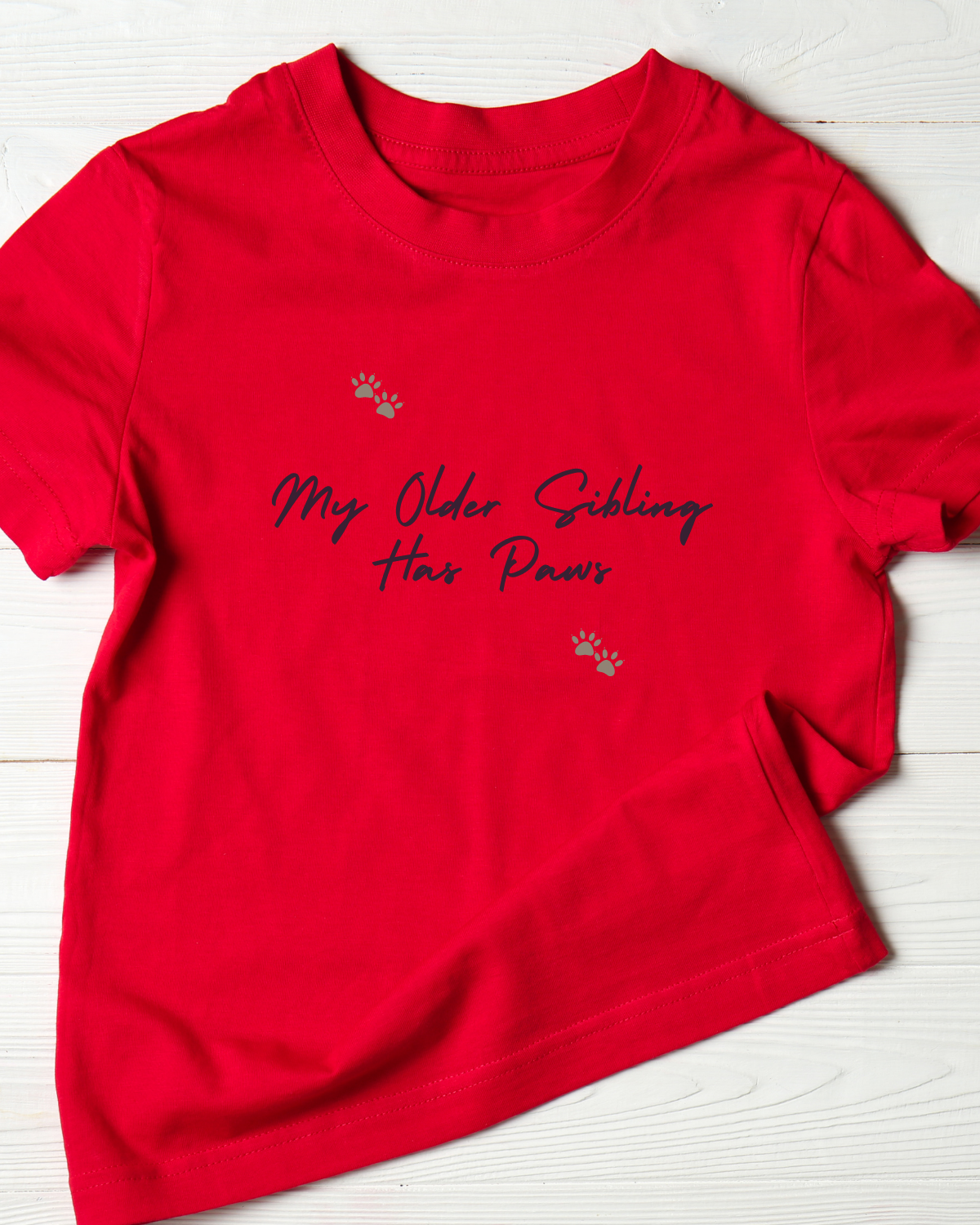 “My Older Sibling Has Paws” with Paw Prints | Mumma's Cub