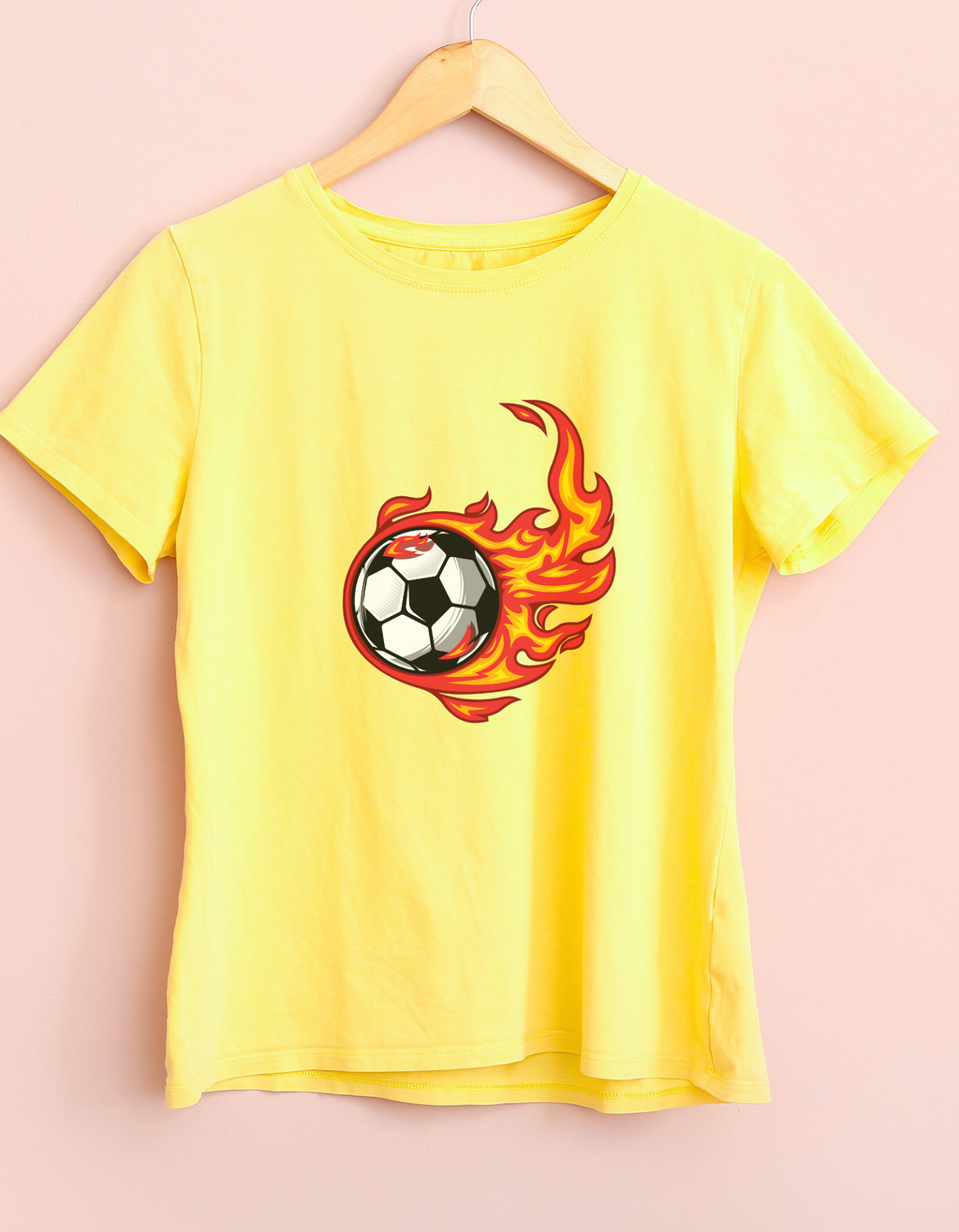 Fire Football Cotton T-Shirt – Kids Sports Tee | Mumma’s Cub