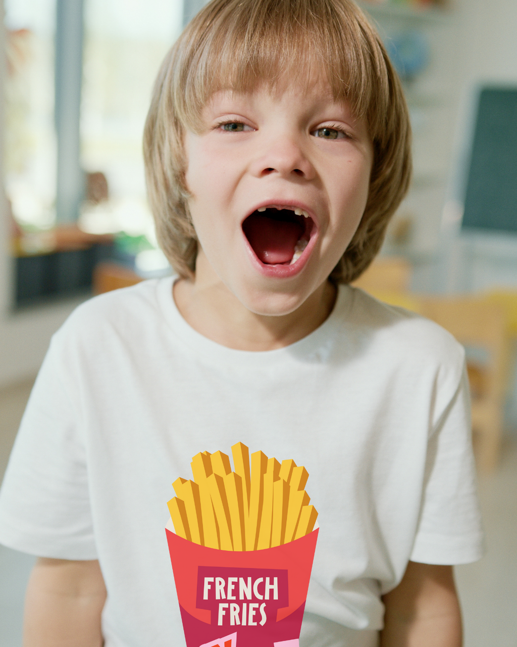 Kids' French Fries T-Shirt – "My Fav" Cotton Tee | Mumma's Cub