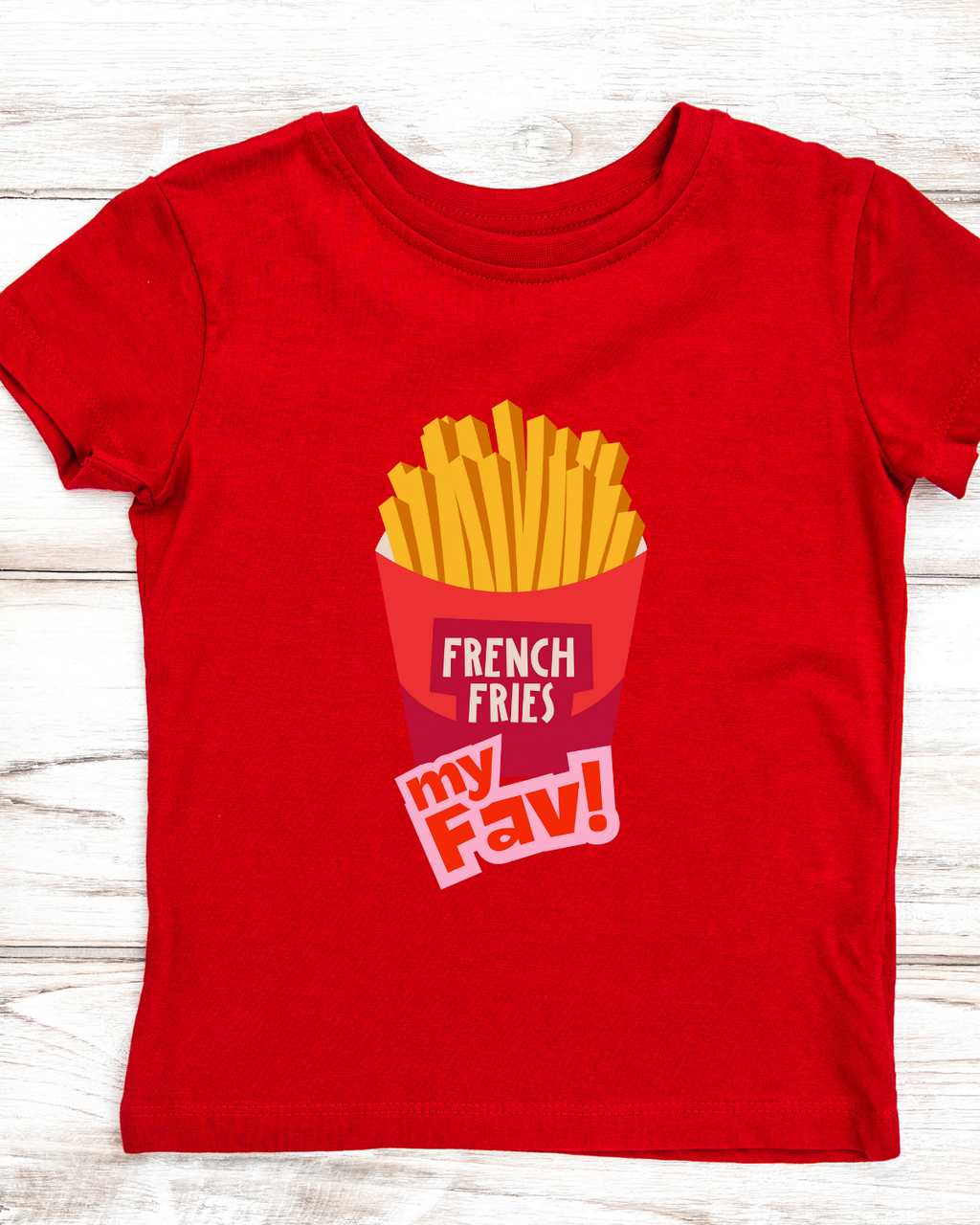 Kids' French Fries T-Shirt – "My Fav" Cotton Tee | Mumma's Cub