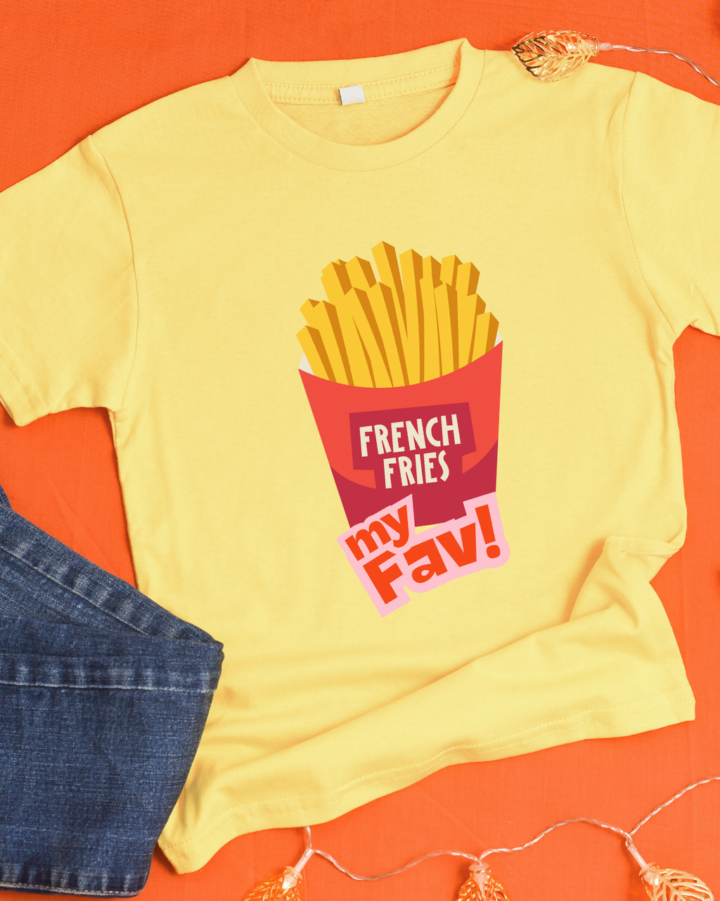 Kids' French Fries T-Shirt – "My Fav" Cotton Tee | Mumma's Cub