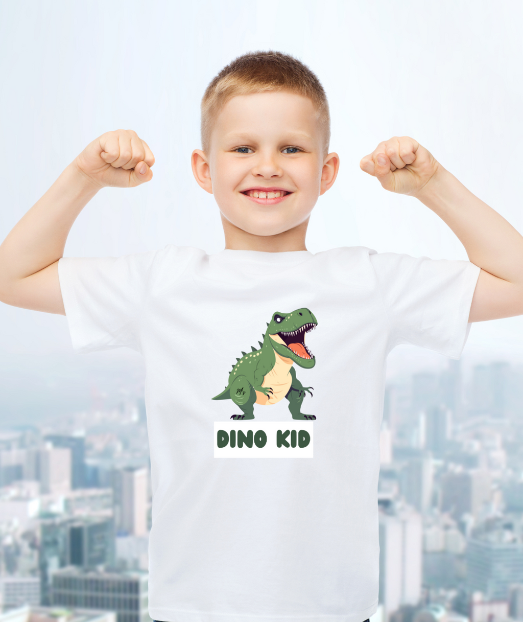 Dino Kid Cotton T-Shirt – Fun Dinosaur Tee | Mumma’s Cub