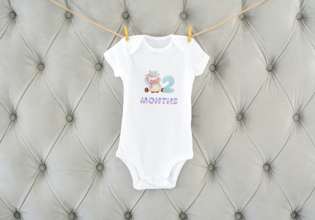 2nd Month Unicorn Baby Onesie – Cute Milestone Romper | Mumma’s Cub