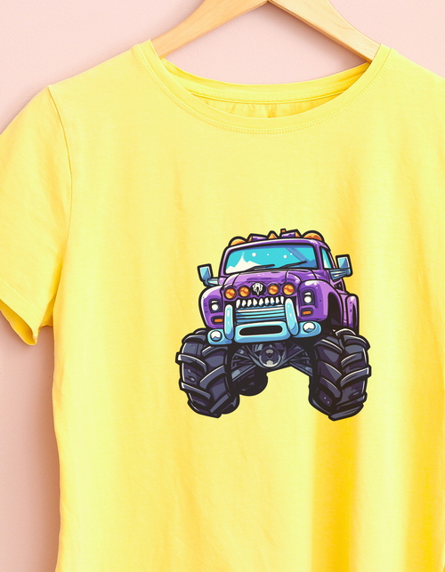 "GLOW IN DARK" Monster Truck Cotton T-Shirt
