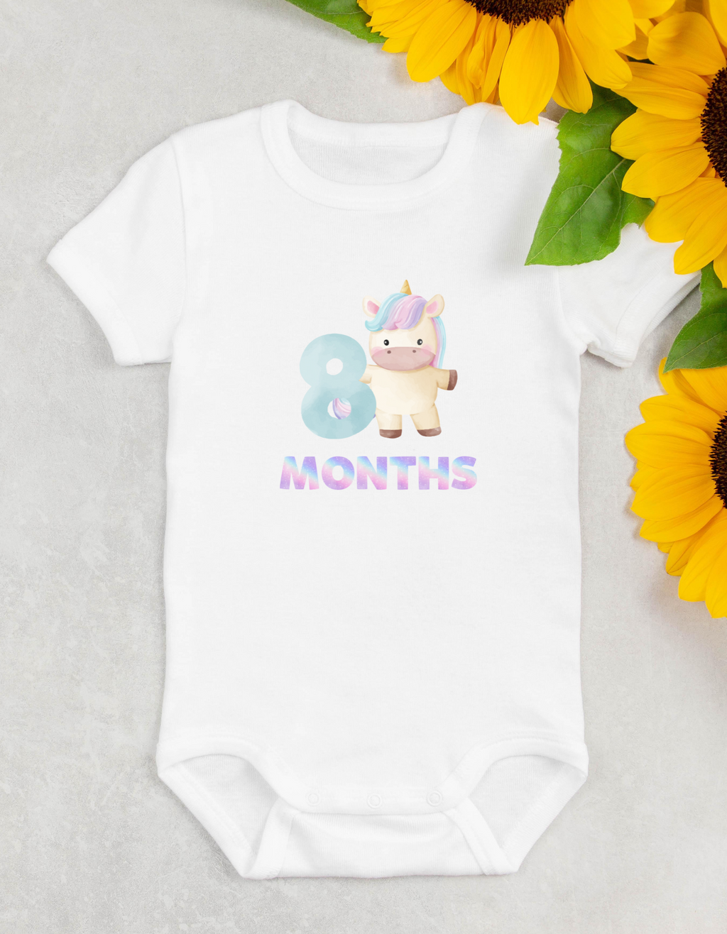 8th Month Unicorn Baby Onesie – Cute Milestone Romper | Mumma’s Cub