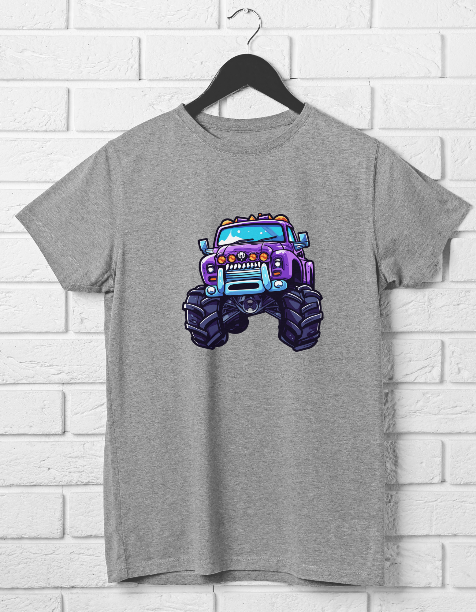 "GLOW IN DARK" Monster Truck Cotton T-Shirt