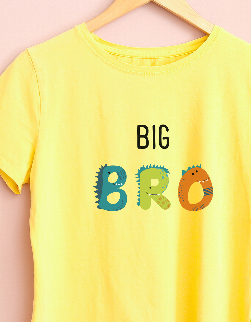 Big Bro cotton T-shirt – flat lay sibling-themed kids tee