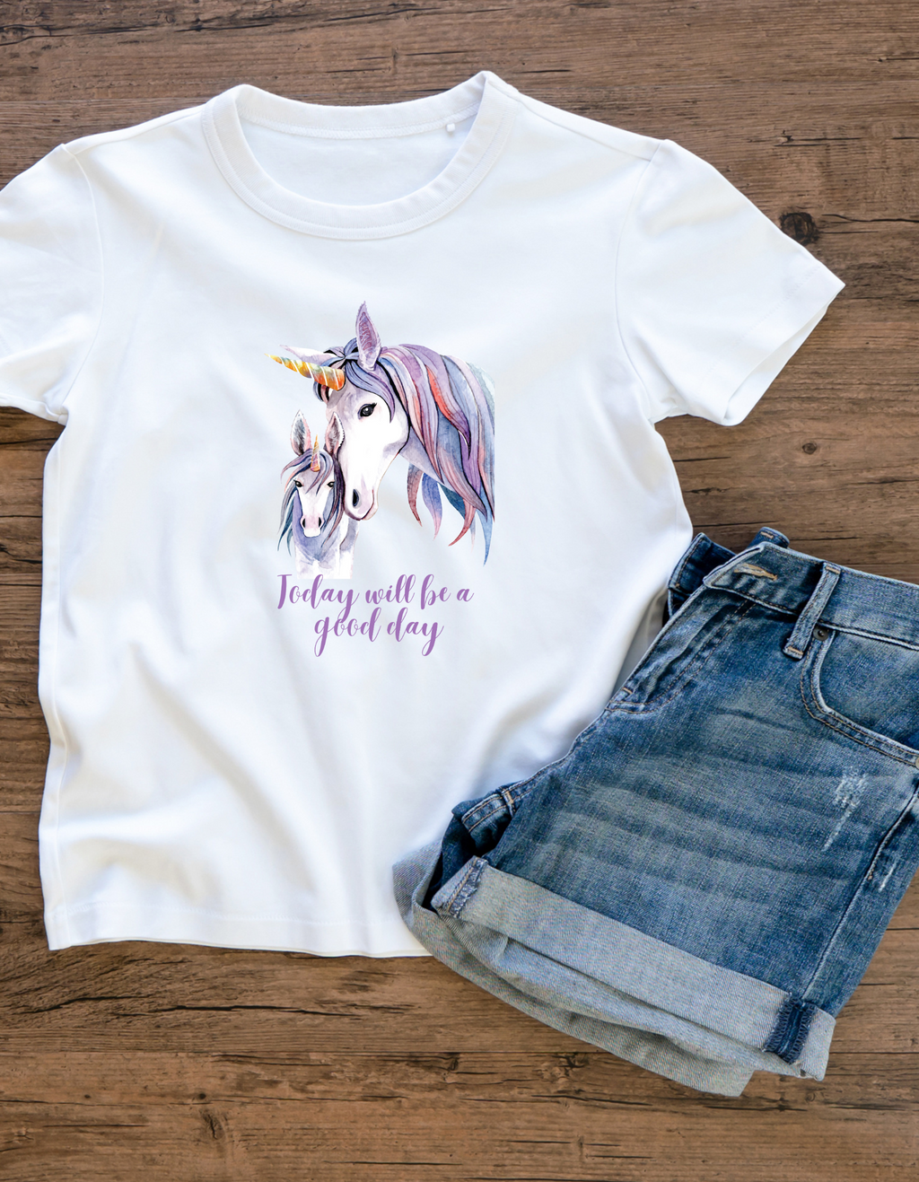 Unicorn "Good Day" Cotton T-shirt