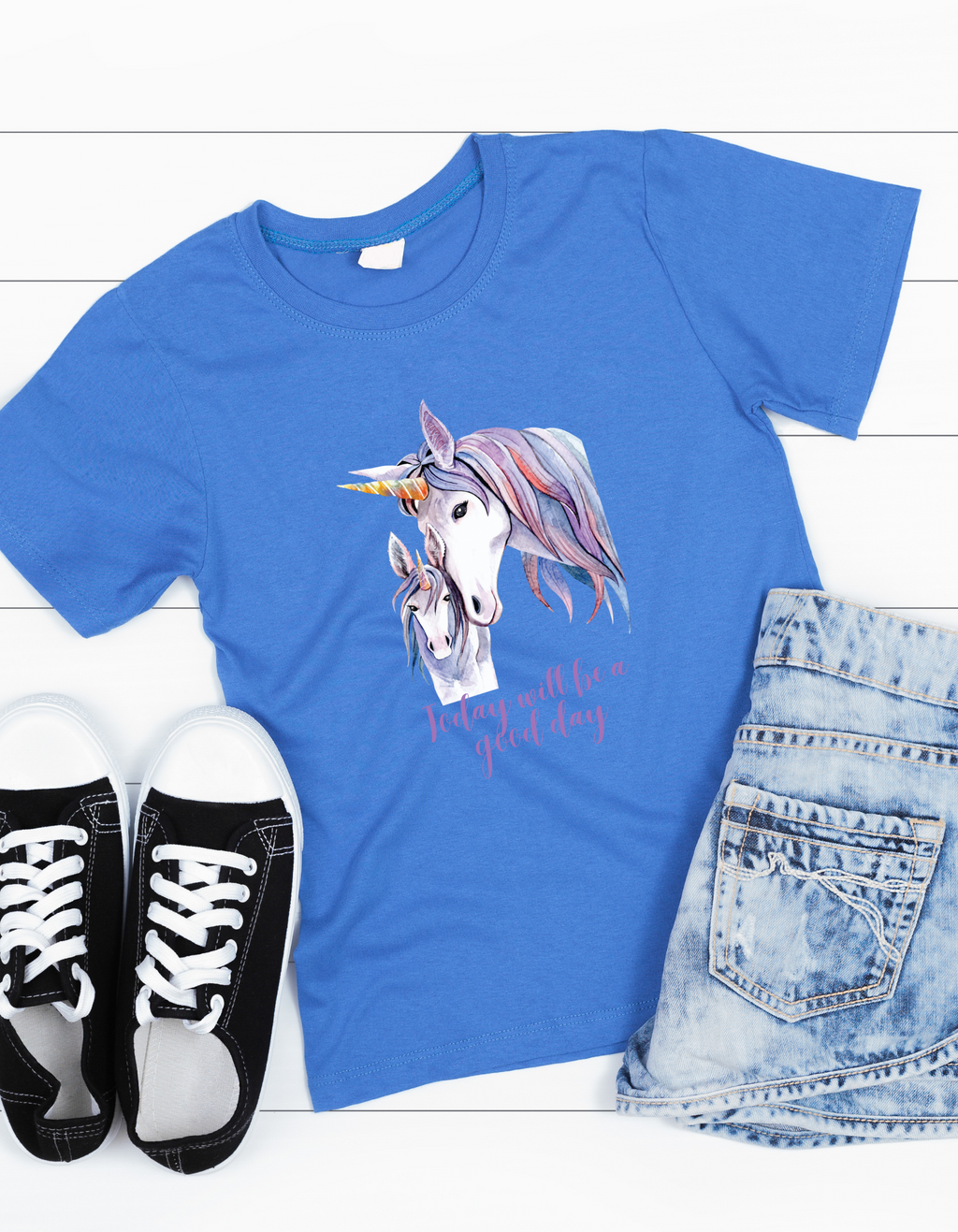 Unicorn "Good Day" Cotton T-shirt