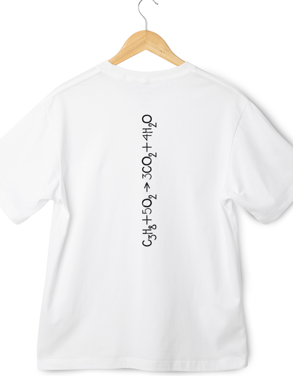 Chemical Equation cotton T-shirt – flat lay science-themed kids tee