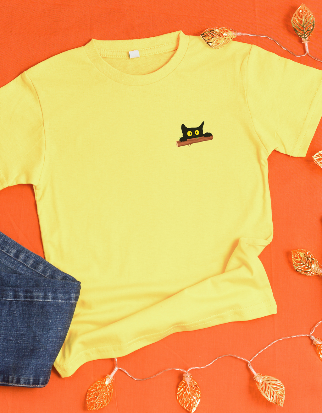 Peek-a-Meow Cotton T-Shirt – Cute Cat Tee | Mumma’s Cub