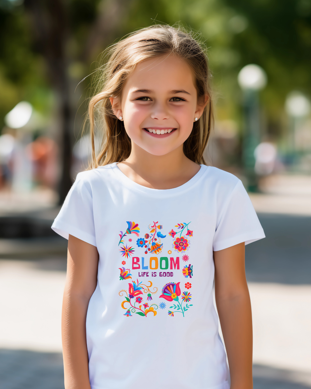 Bloom Kids T-Shirt – Colorful Flower Print Cotton Tee | Mumma’s Cub