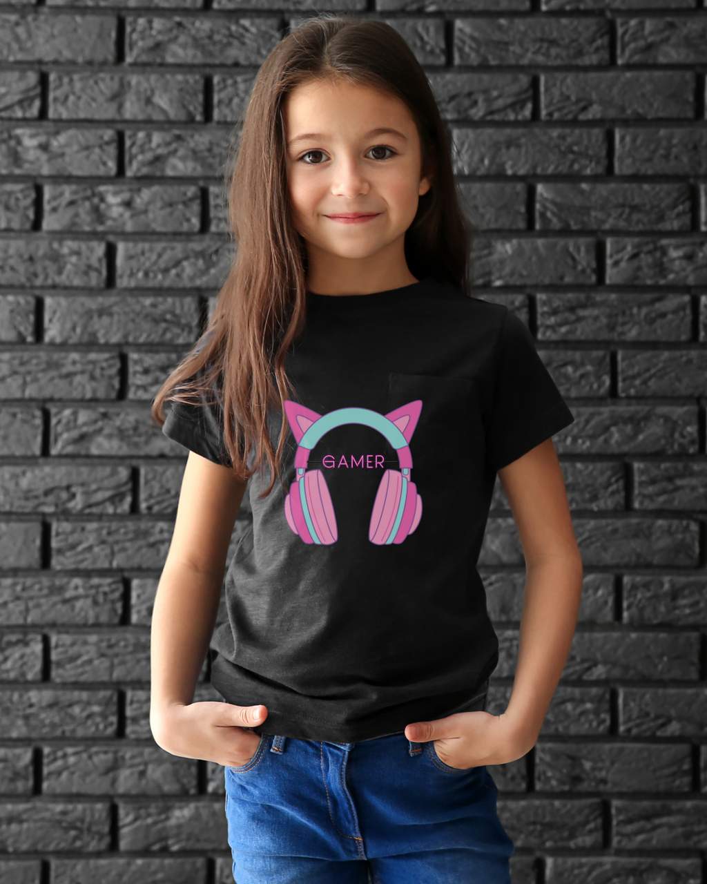 Gamer Kids T-Shirt – Pink Headphones Cotton Tee | Mumma’s Cub