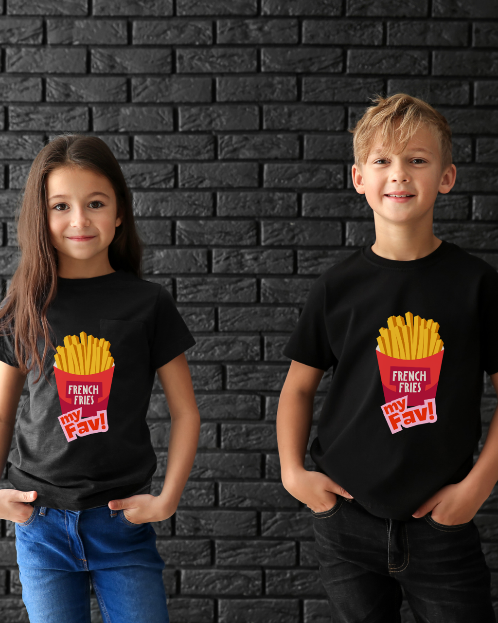 Kids' French Fries T-Shirt – "My Fav" Cotton Tee | Mumma's Cub