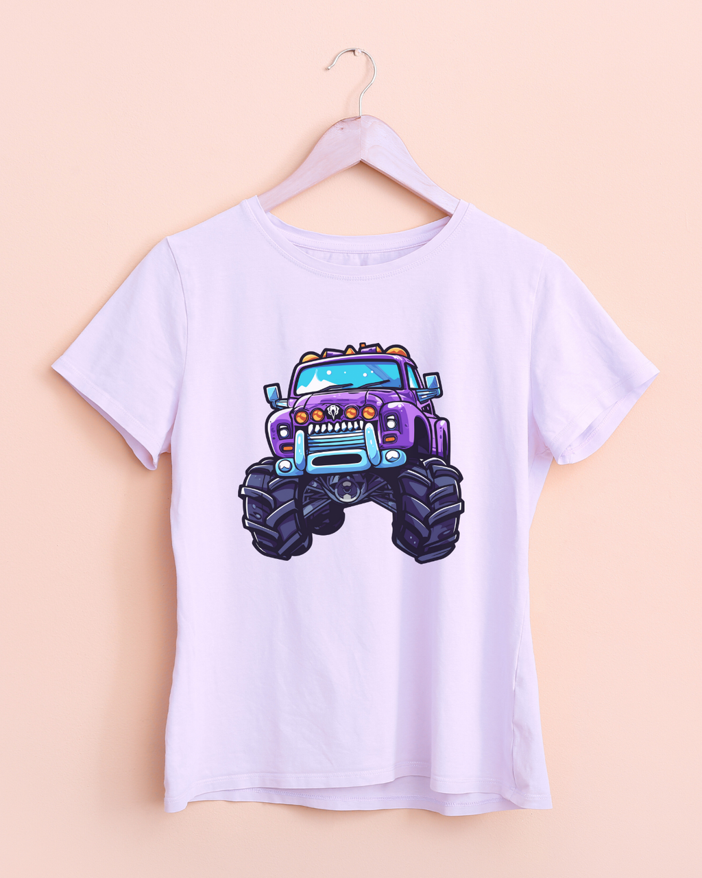 Monster Truck Kids T-Shirt – Big Purple Cotton Tee | Mumma’s Cub
