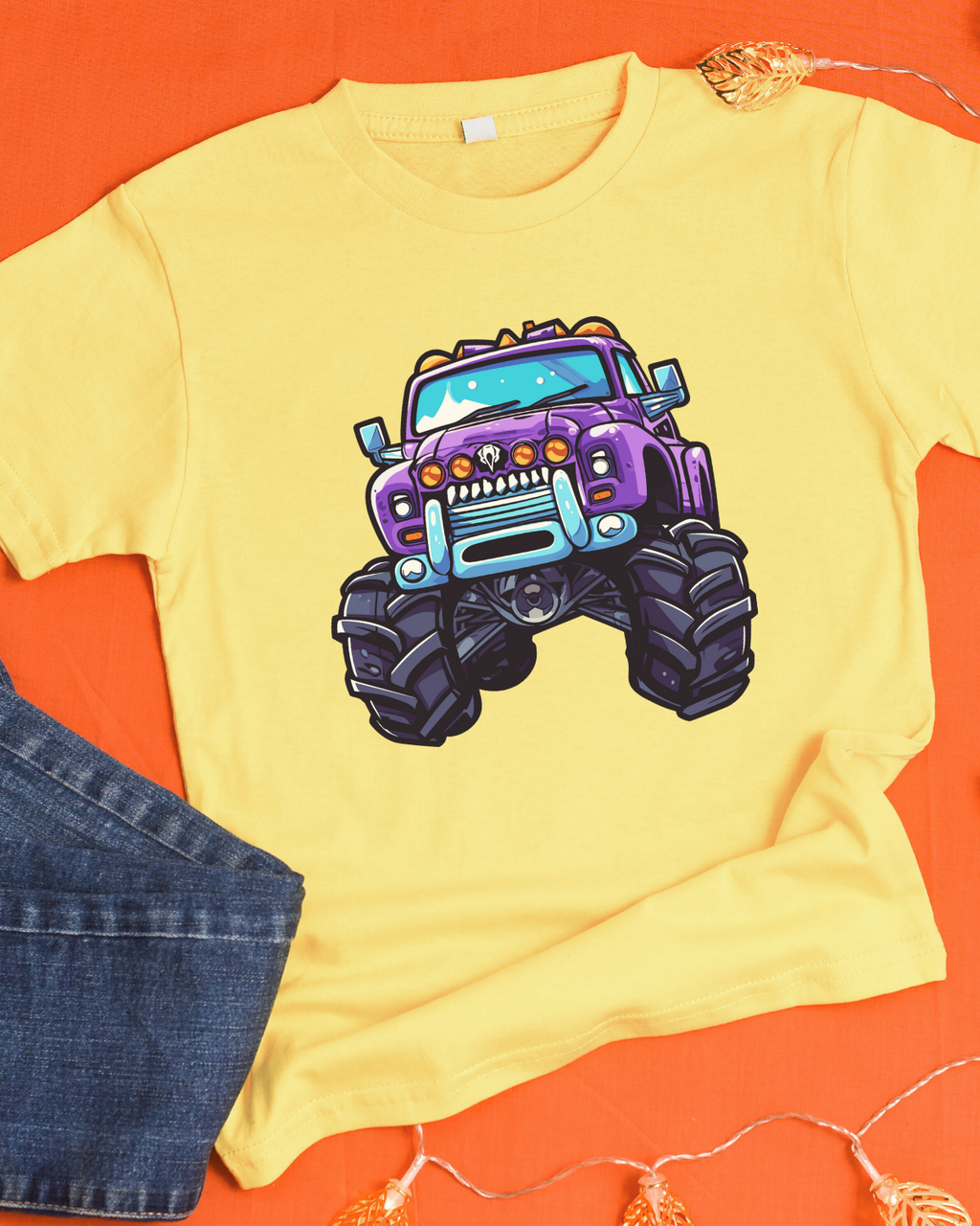 Monster Truck Kids T-Shirt – Big Purple Cotton Tee | Mumma’s Cub