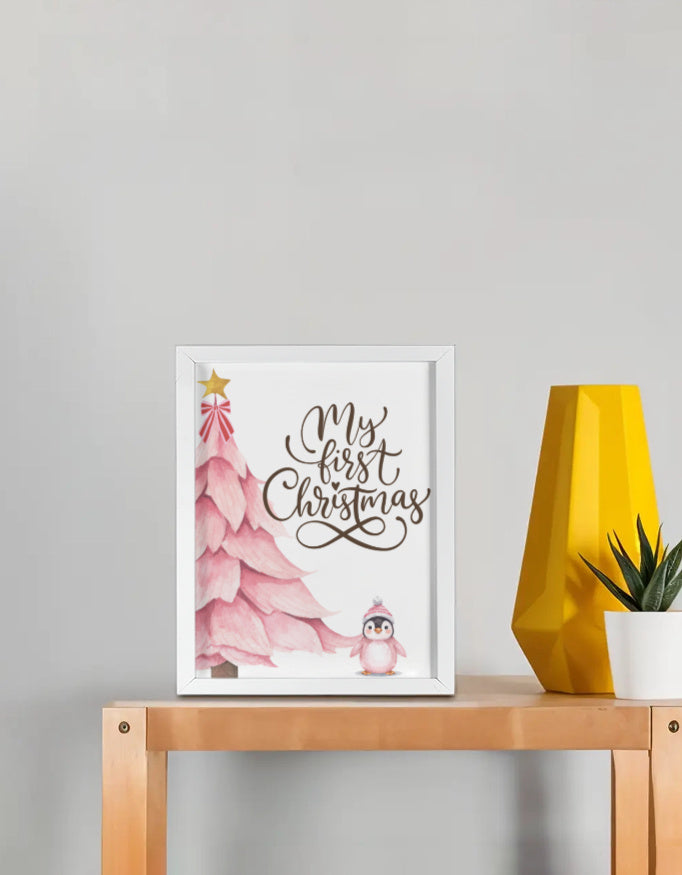 Baby’s first Christmas wall art frame – festive design