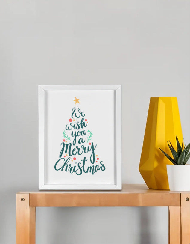 8×10 Christmas wall decor frame with We Wish You a Merry Christmas quote