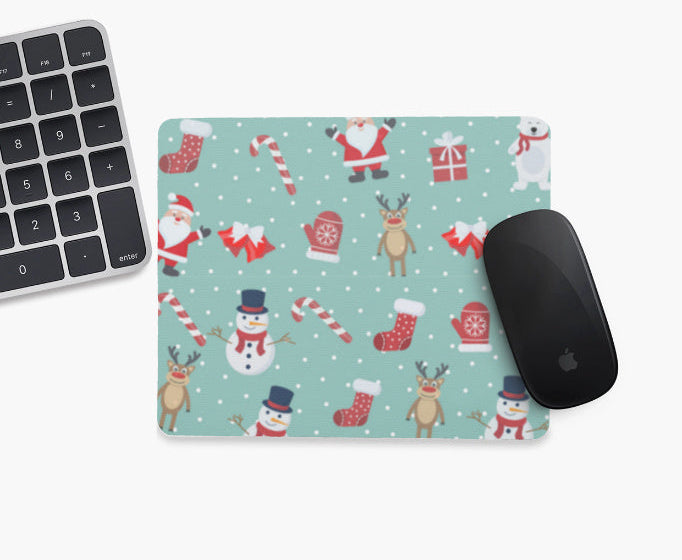 Christmas-themed square mouse pad – smooth top and anti-slip base