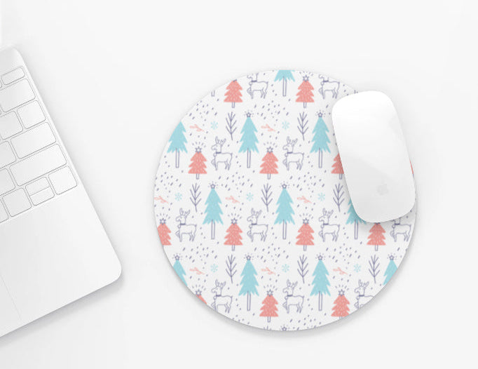 Round Christmas tree mouse pad with smooth glide surface – MummasCub