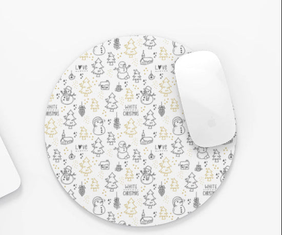 Festive 3mm thick round mouse pad for office and home use
