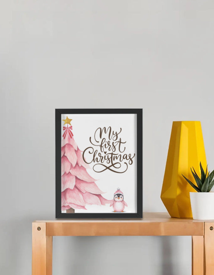 Baby’s first Christmas wall art frame – festive design