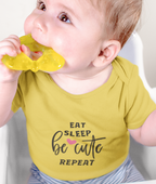 Cute quote - eat sleep be cute repeat baby cotton romper by Mumma’s Cub