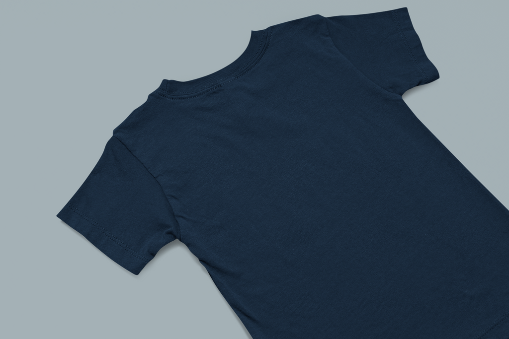 navy kids solid cotton t shirt mumma's cub soft breathable daily wear