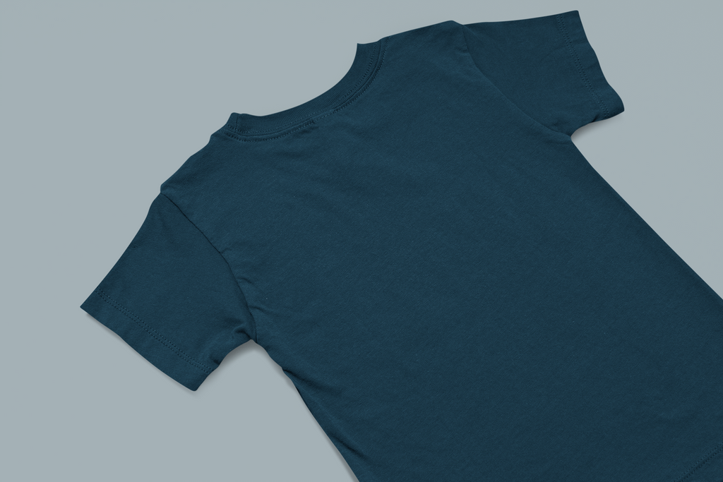 petrol blue kids solid cotton t shirt mumma's cub breathable cotton tee