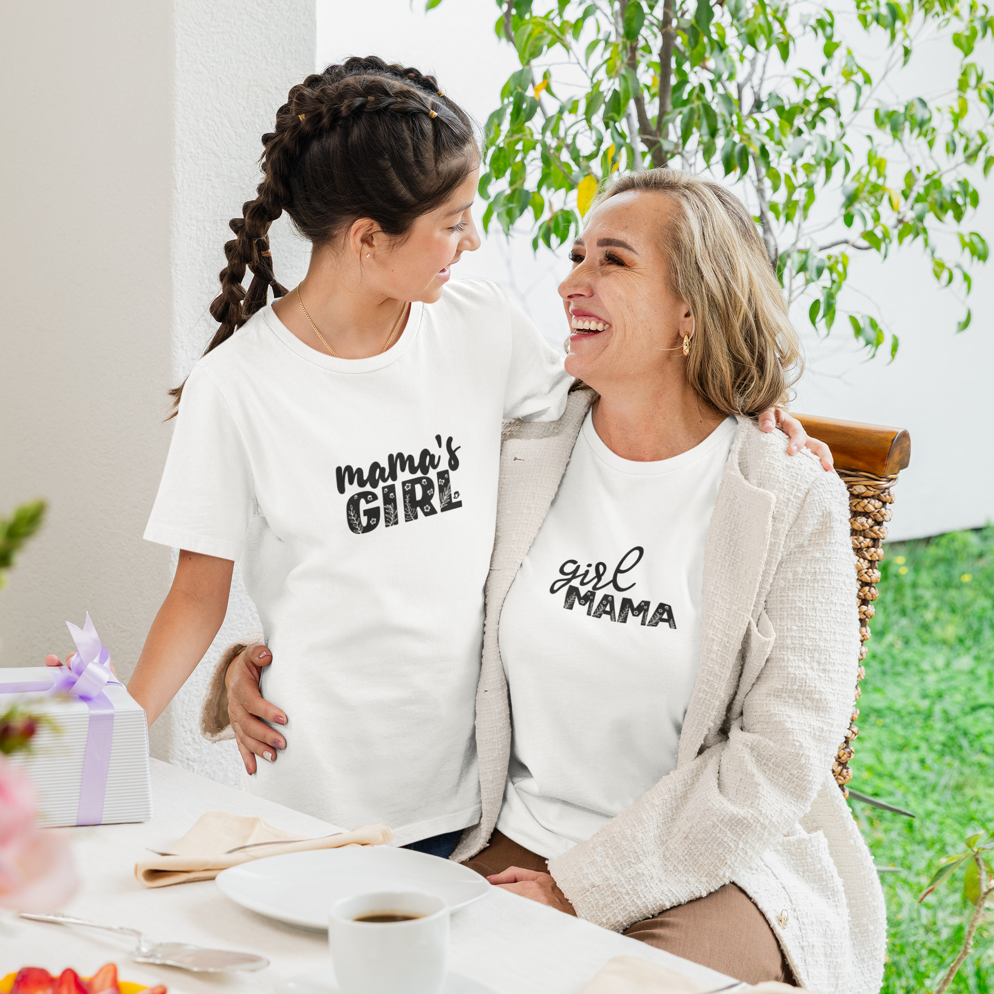 girl mama and mamas girl combo t shirts cotton matching mom daughter set