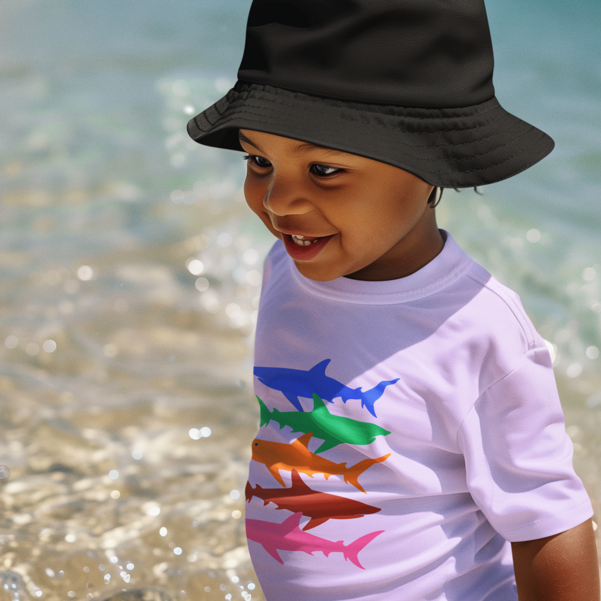 boys shark t shirt 5 color sharks cotton kids printed tee soft breathable