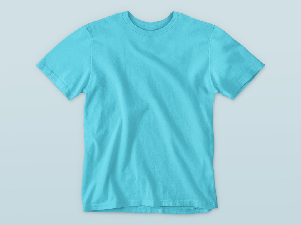 sky blue kids solid cotton t shirt mumma's cub breathable cotton tee
