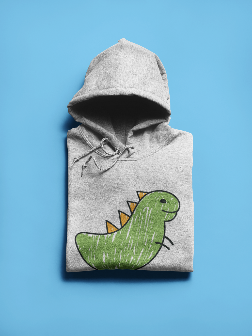 Kids dino scribble print cotton hoodie without pocket by Mumma’s Cub