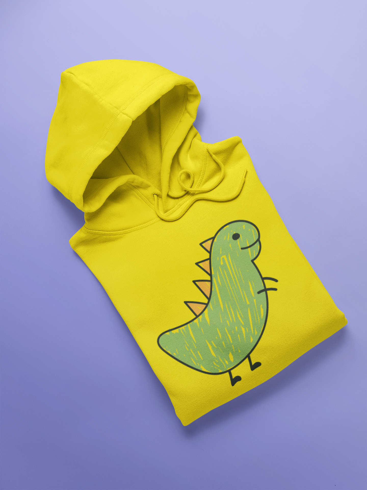 Kids dino scribble print cotton hoodie without pocket by Mumma’s Cub