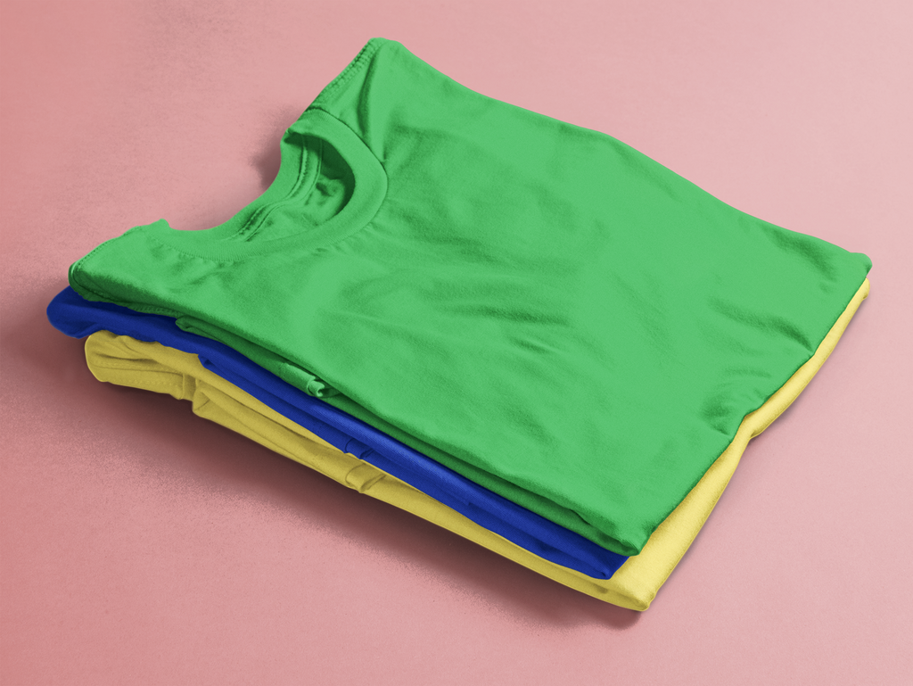 kids solid cotton t shirt set of 3 green royal blue yellow mummas cub soft breathable