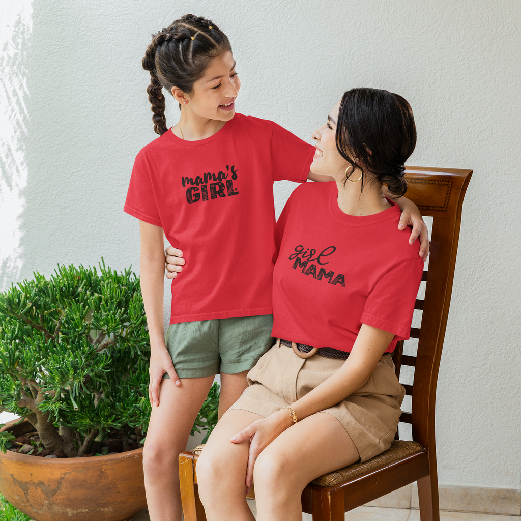 girl mama and mamas girl combo t shirts cotton matching mom daughter set