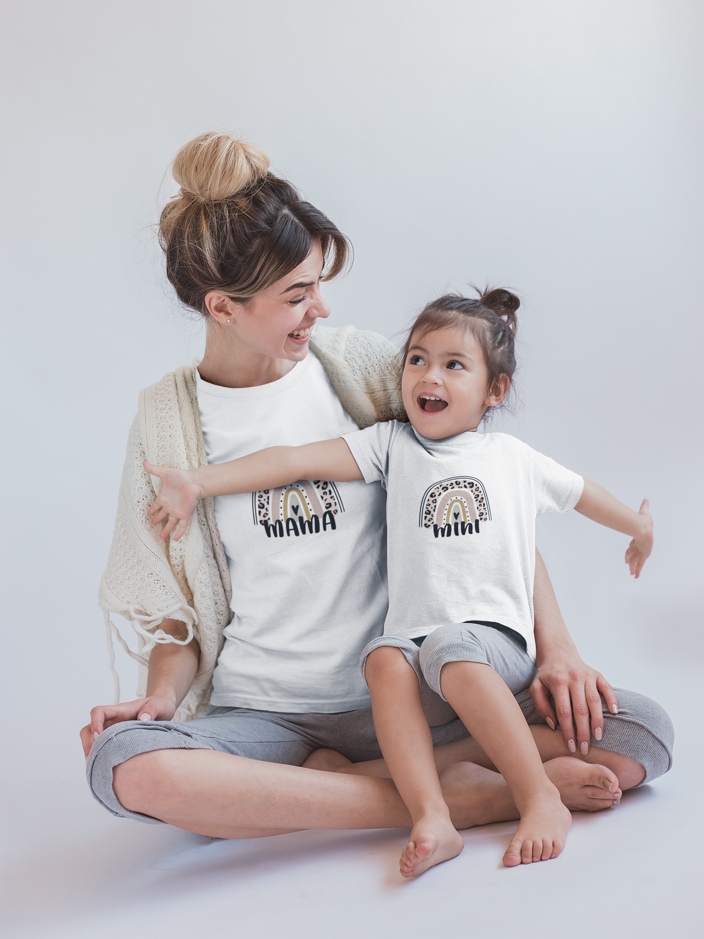 mama mini matching t shirt combo boho rainbow mummas cub cotton twinning set